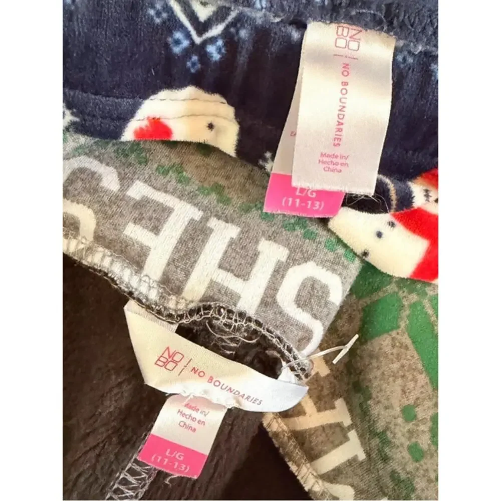 Christmas Fleece Pajama Bottoms - Cozy, Unisex Boys Girls kids large 11-13 large